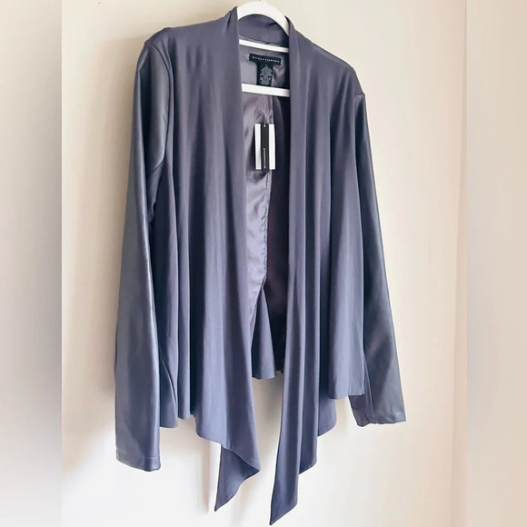 Grace Elements Faux Leather and Knit Open Jacket - Size XL - NWT - Picture 2 of 13